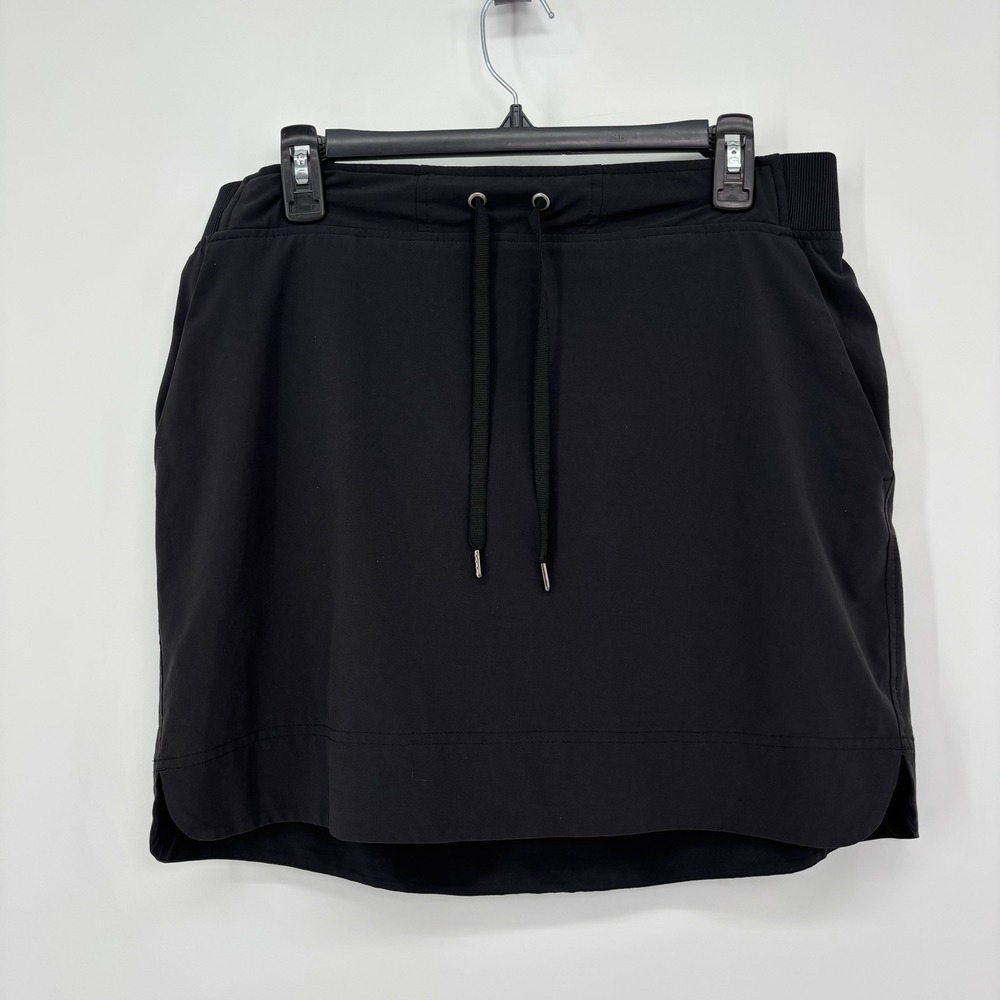 Athleta Black Tennis Skort Women's Size 12 Lined Golf Pickleball Waist Tie